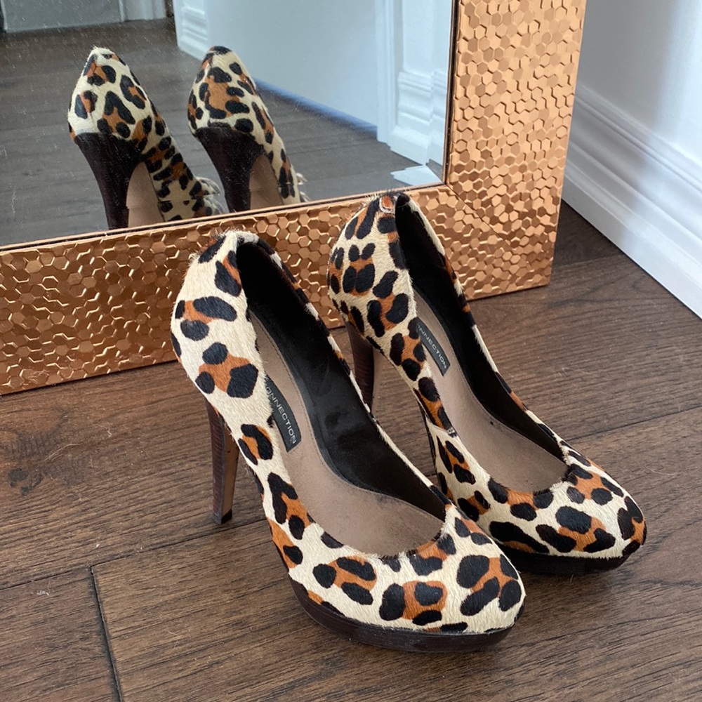French Connection leopard-print platform heels size 7.5 (U.K. 5)